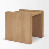 22" Natural Solid Wood Square Sled End Table - Homeroots - Flyclothing LLC