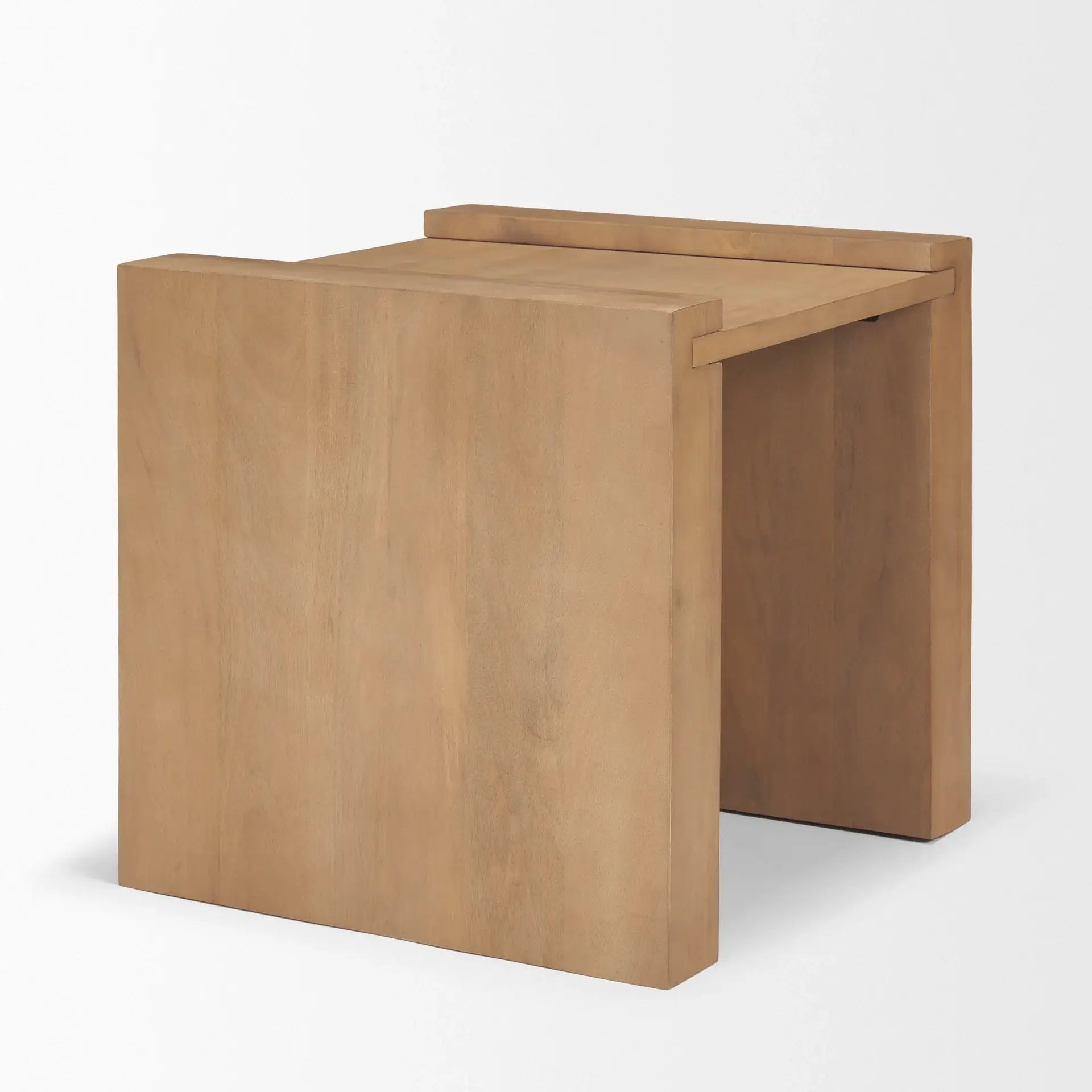 22" Natural Solid Wood Square Sled End Table - Homeroots - Flyclothing LLC