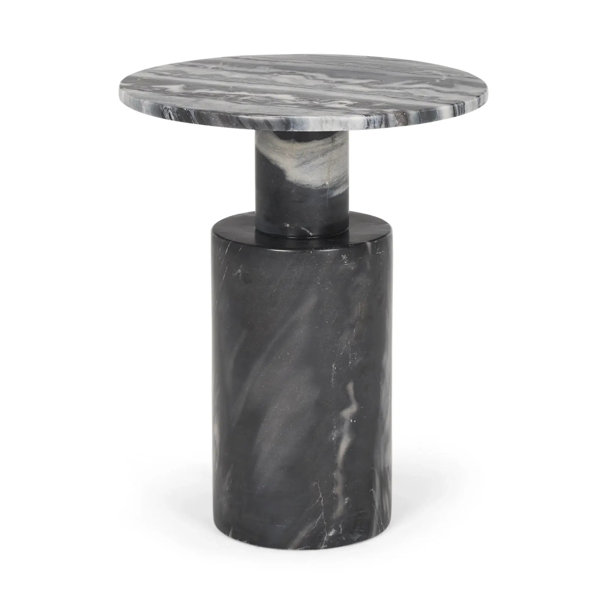 16" Gray Stone and Wood Tray Table - Homeroots - Flyclothing LLC