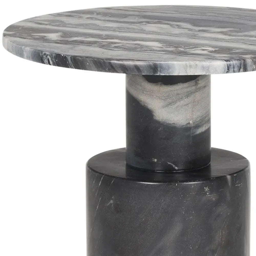 16" Gray Stone and Wood Tray Table - Homeroots - Flyclothing LLC