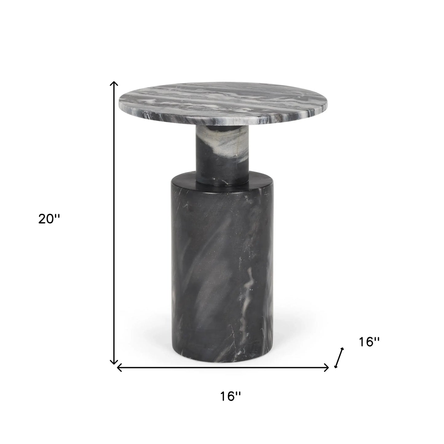 16" Gray Stone and Wood Tray Table - Homeroots - Flyclothing LLC