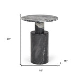 16" Gray Stone and Wood Tray Table - Homeroots - Flyclothing LLC