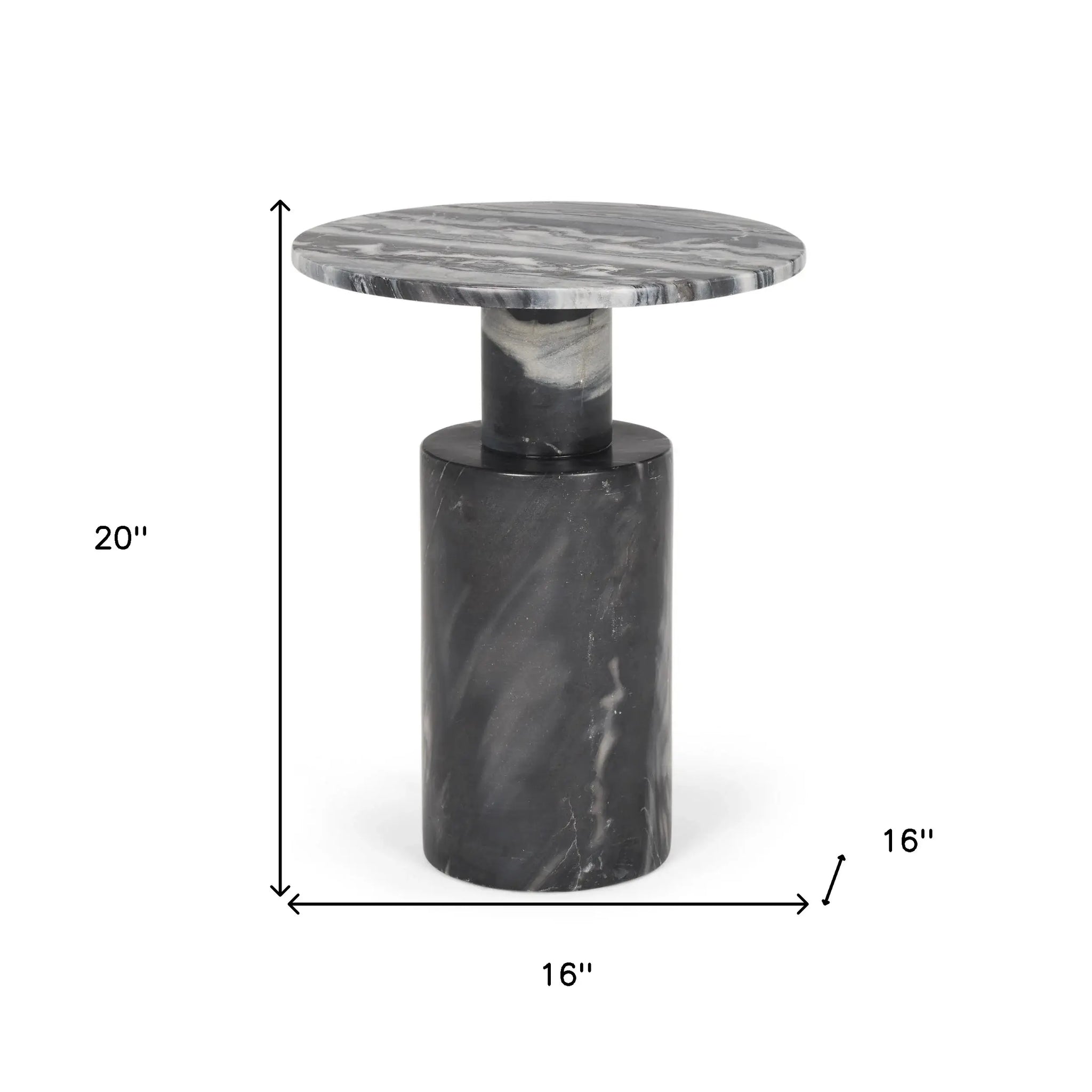 16" Gray Stone and Wood Tray Table - Homeroots - Flyclothing LLC