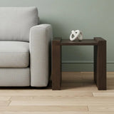 22" Dark Brown Solid Wood Square Sled End Table - Homeroots - Flyclothing LLC