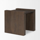 22" Dark Brown Solid Wood Square Sled End Table - Homeroots - Flyclothing LLC