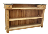 71" Silver and Natural Metal and Solid Wood Rectangular Bar - HomeRoots - Flyclothing LLC