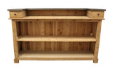 71" Silver and Natural Metal and Solid Wood Rectangular Bar - HomeRoots - Flyclothing LLC