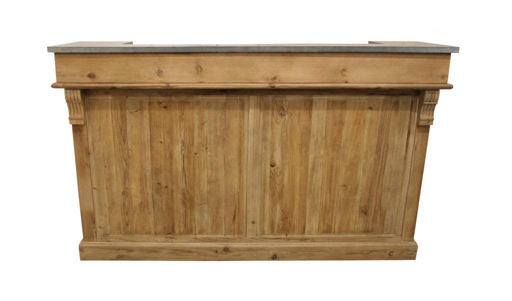 71" Silver and Natural Metal and Solid Wood Rectangular Bar - HomeRoots - Flyclothing LLC