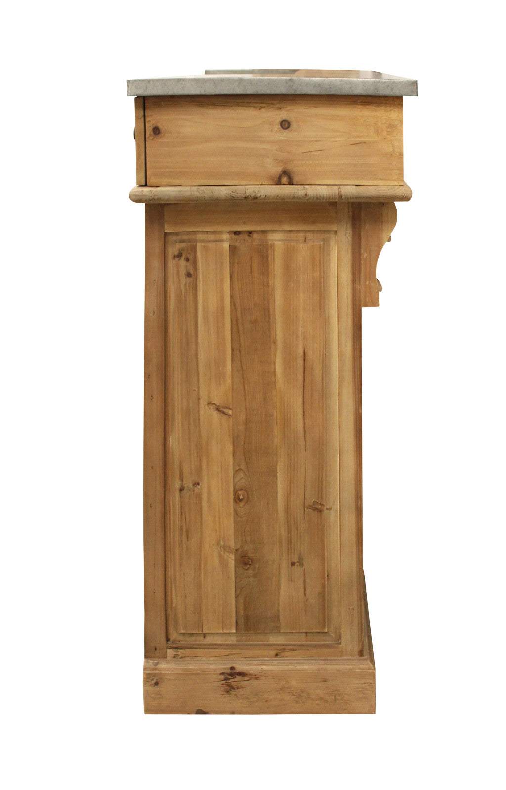 71" Silver and Natural Metal and Solid Wood Rectangular Bar - HomeRoots - Flyclothing LLC