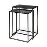 Set of Two Black Iron Nested Tables - Homeroots - Flyclothing LLC