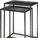 Set of Two Black Iron Nested Tables - Homeroots - Flyclothing LLC