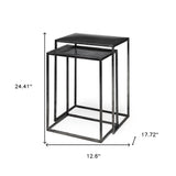 Set of Two Black Iron Nested Tables - Homeroots - Flyclothing LLC