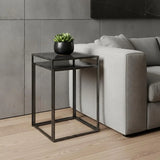 Set of Two Black Iron Nested Tables - Homeroots - Flyclothing LLC