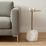 15" Gold and White Iron and Wood Tray Table - Homeroots - Flyclothing LLC