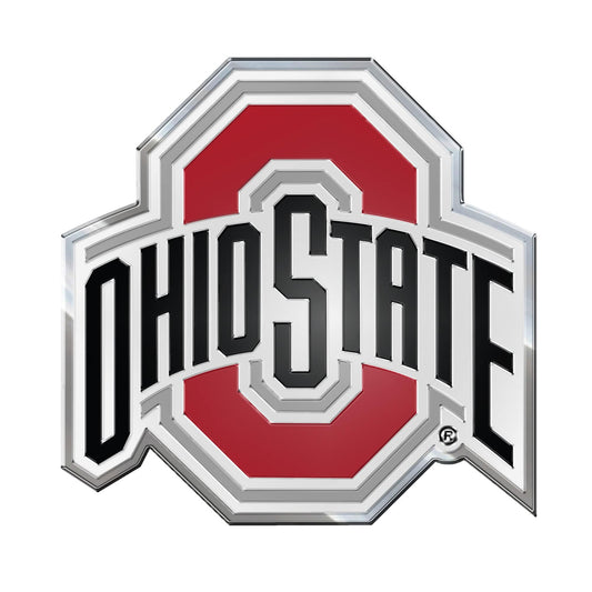 Ohio State Buckeyes Heavy Duty Aluminum Embossed Color Emblem - Ohio State