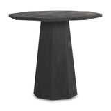 30" Black Solid Wood Hexagonal Pedestal End Table - Homeroots - Flyclothing LLC