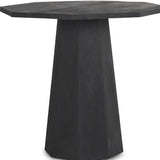 30" Black Solid Wood Hexagonal Pedestal End Table - Homeroots - Flyclothing LLC