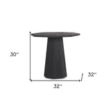 30" Black Solid Wood Hexagonal Pedestal End Table - Homeroots - Flyclothing LLC