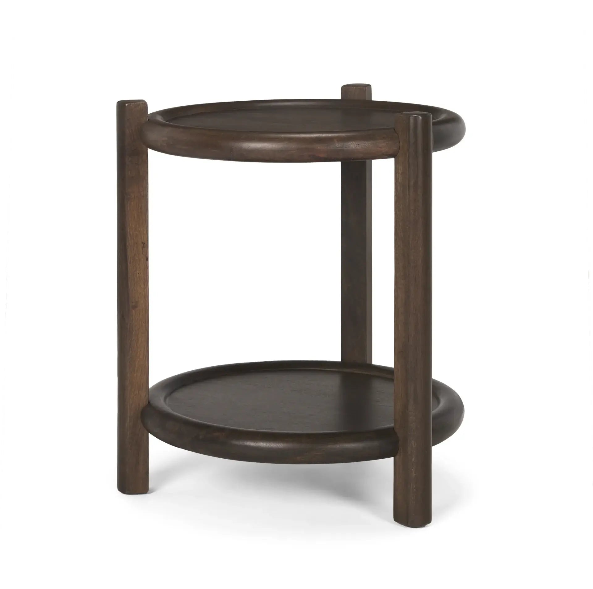 24" Dark Brown Solid Wood Tray Table - Homeroots - Flyclothing LLC