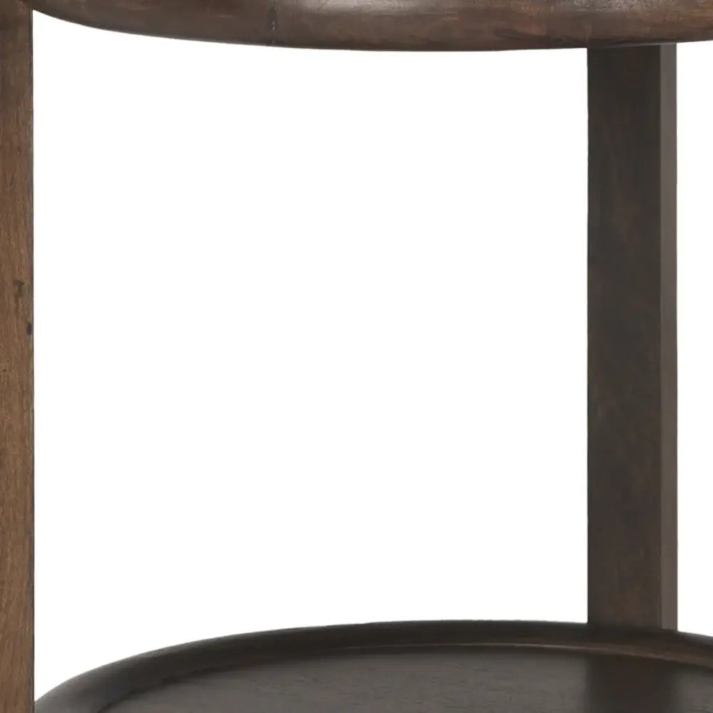 24" Dark Brown Solid Wood Tray Table - Homeroots - Flyclothing LLC