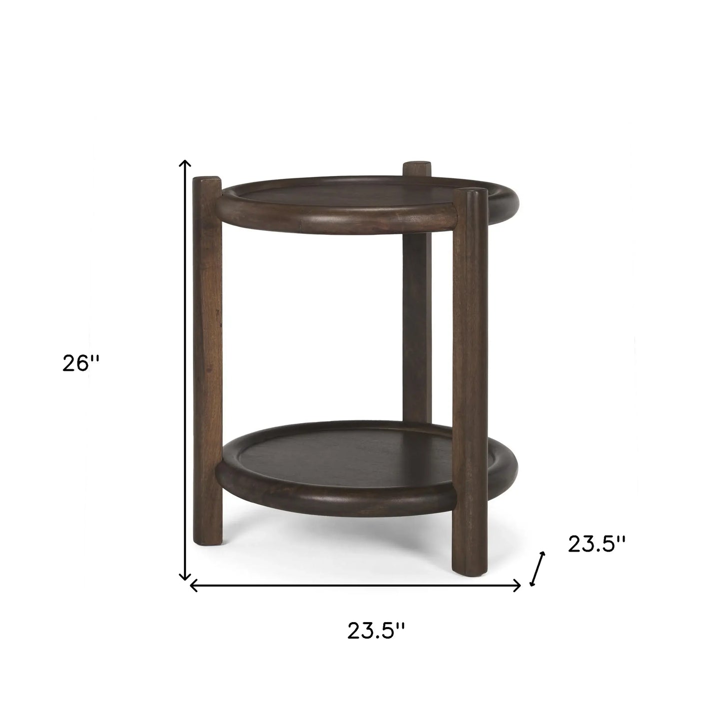24" Dark Brown Solid Wood Tray Table - Homeroots - Flyclothing LLC