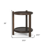 24" Dark Brown Solid Wood Tray Table - Homeroots - Flyclothing LLC