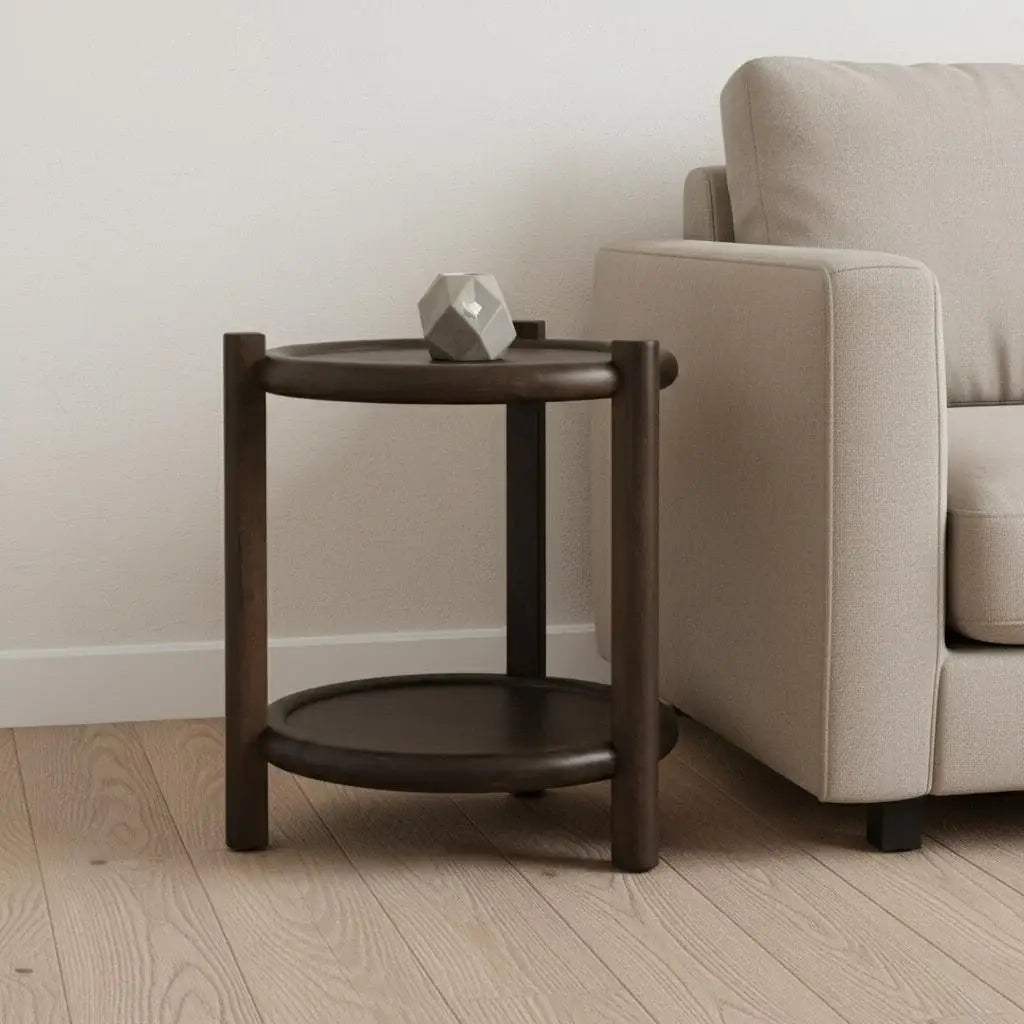 24" Dark Brown Solid Wood Tray Table - Homeroots - Flyclothing LLC