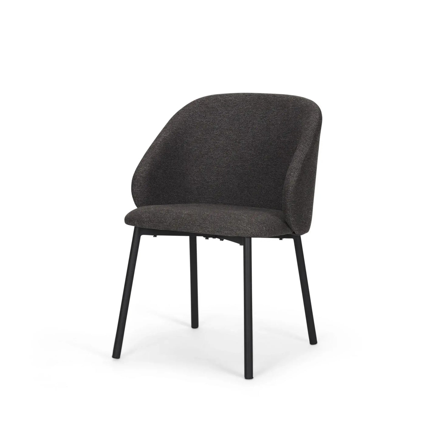 Gray and Black Fabric and Wood Dining Side Chair - Homeroots - Flyclothing LLC