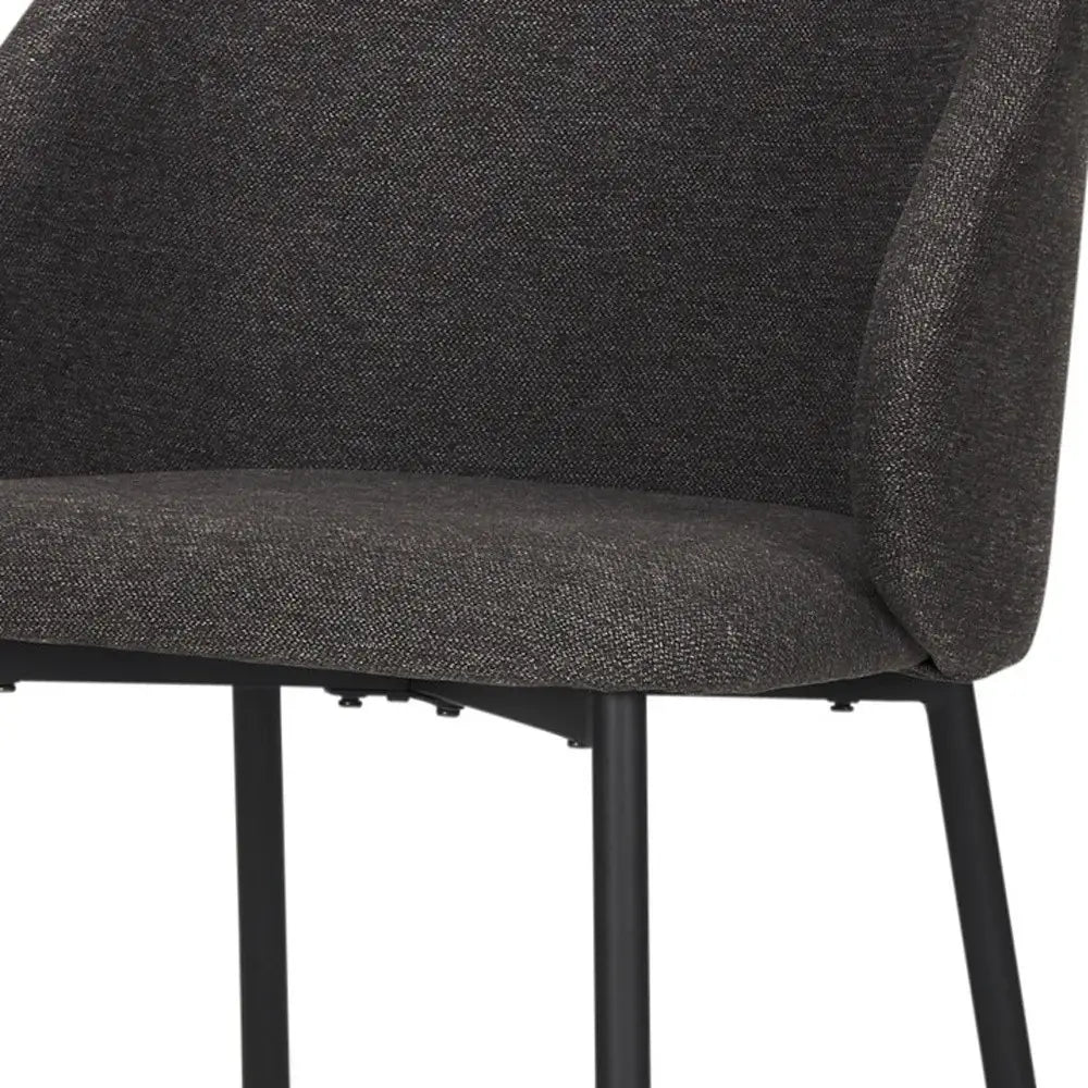 Gray and Black Fabric and Wood Dining Side Chair - Homeroots - Flyclothing LLC
