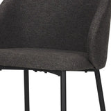 Gray and Black Fabric and Wood Dining Side Chair - Homeroots - Flyclothing LLC