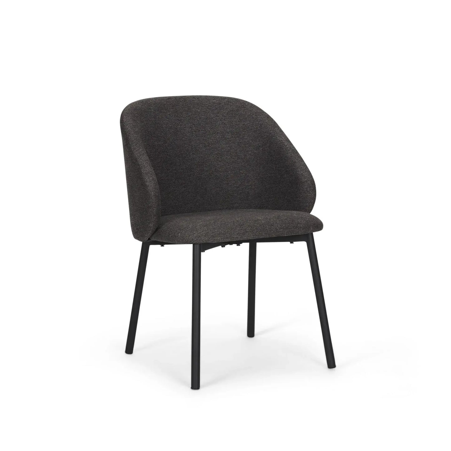 Gray and Black Fabric and Wood Dining Side Chair - Homeroots - Flyclothing LLC