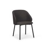 Gray and Black Fabric and Wood Dining Side Chair - Homeroots - Flyclothing LLC
