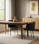 Gray and Black Fabric and Wood Dining Side Chair - Homeroots - Flyclothing LLC