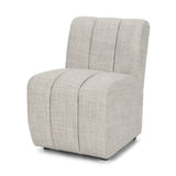 Gray And Black Upholstered Fabric Dining Side Chair With Wheels - Homeroots - Flyclothing LLC
