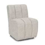 Gray And Black Upholstered Fabric Dining Side Chair With Wheels - Homeroots - Flyclothing LLC