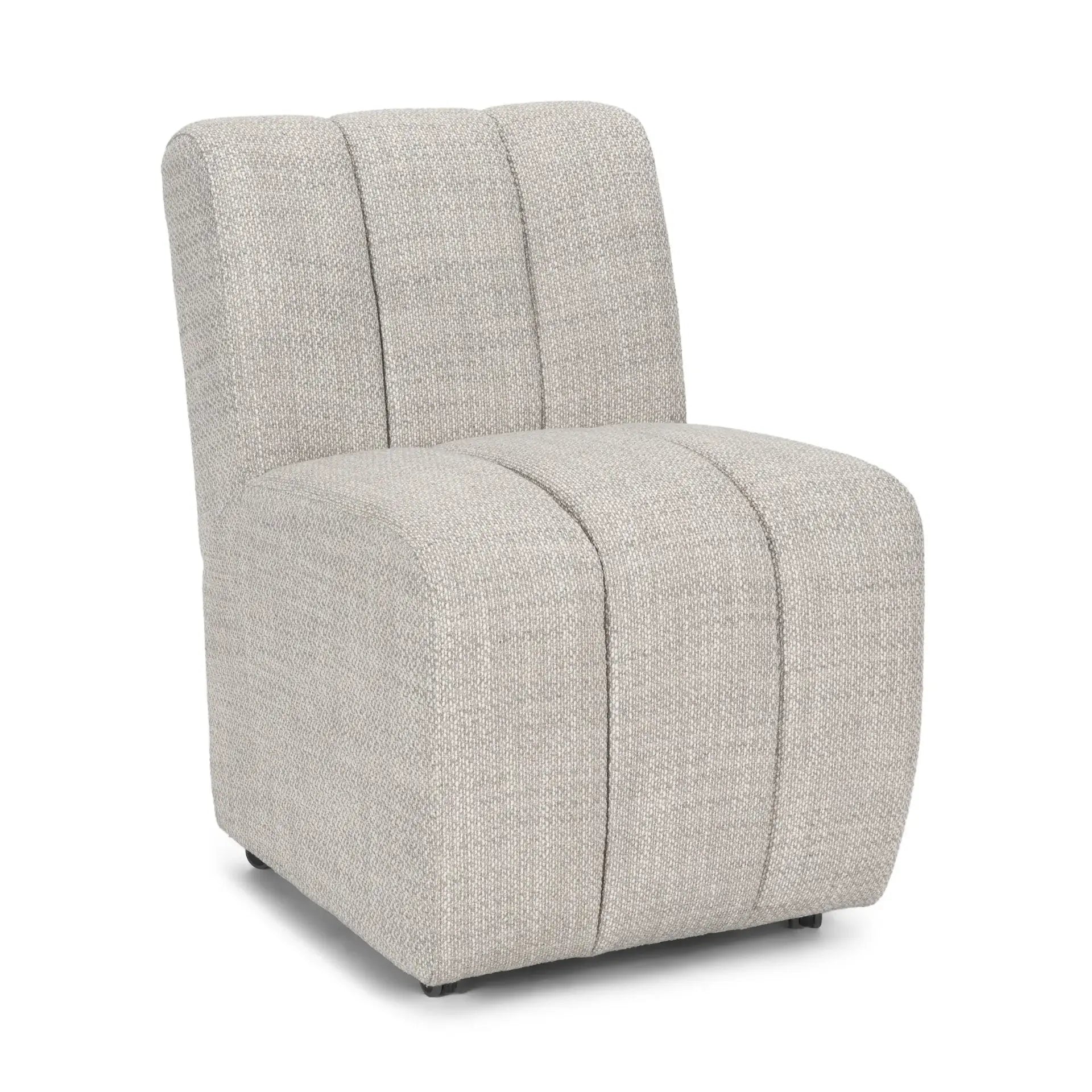 Gray And Black Upholstered Fabric Dining Side Chair With Wheels - Homeroots - Flyclothing LLC