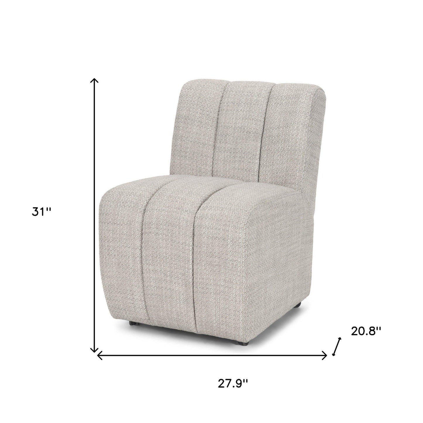 Gray And Black Upholstered Fabric Dining Side Chair With Wheels - Homeroots - Flyclothing LLC