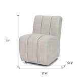 Gray And Black Upholstered Fabric Dining Side Chair With Wheels - Homeroots - Flyclothing LLC