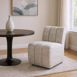 Gray And Black Upholstered Fabric Dining Side Chair With Wheels - Homeroots - Flyclothing LLC