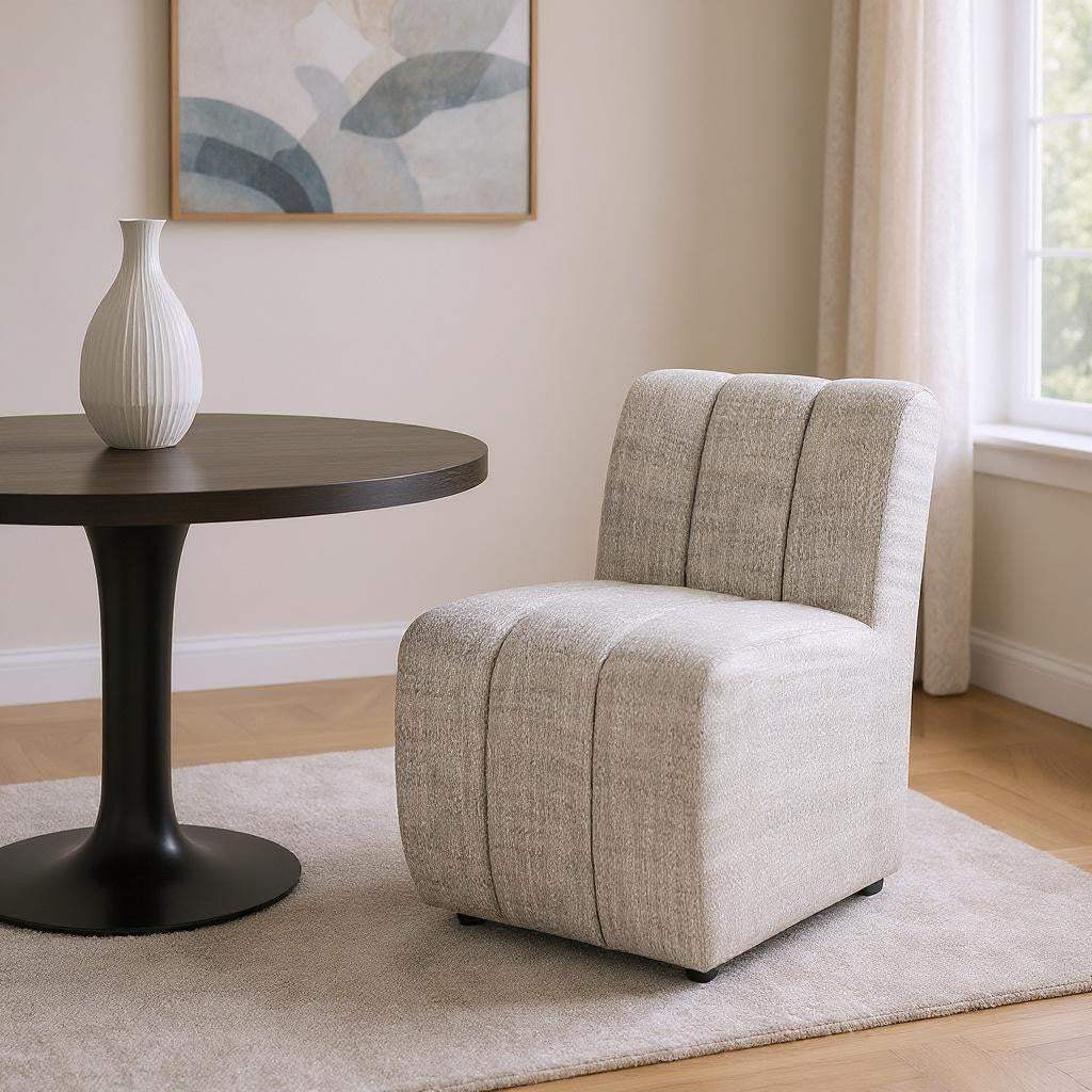 Gray And Black Upholstered Fabric Dining Side Chair With Wheels - Homeroots - Flyclothing LLC