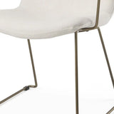 Beige and Gold Fabric and Wood Dining Arm Chair - Homeroots - Flyclothing LLC