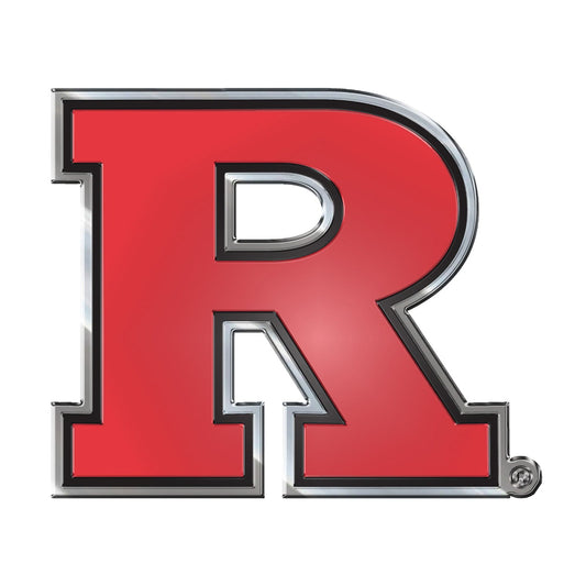 Rutgers Scarlett Knights Heavy Duty Aluminum Embossed Color Emblem - Rutgers