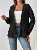 Open Front Long Sleeve Cardigan - Trendsi