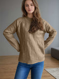 Mock Neck Long Sleeve Sweater - Trendsi - Flyclothing LLC