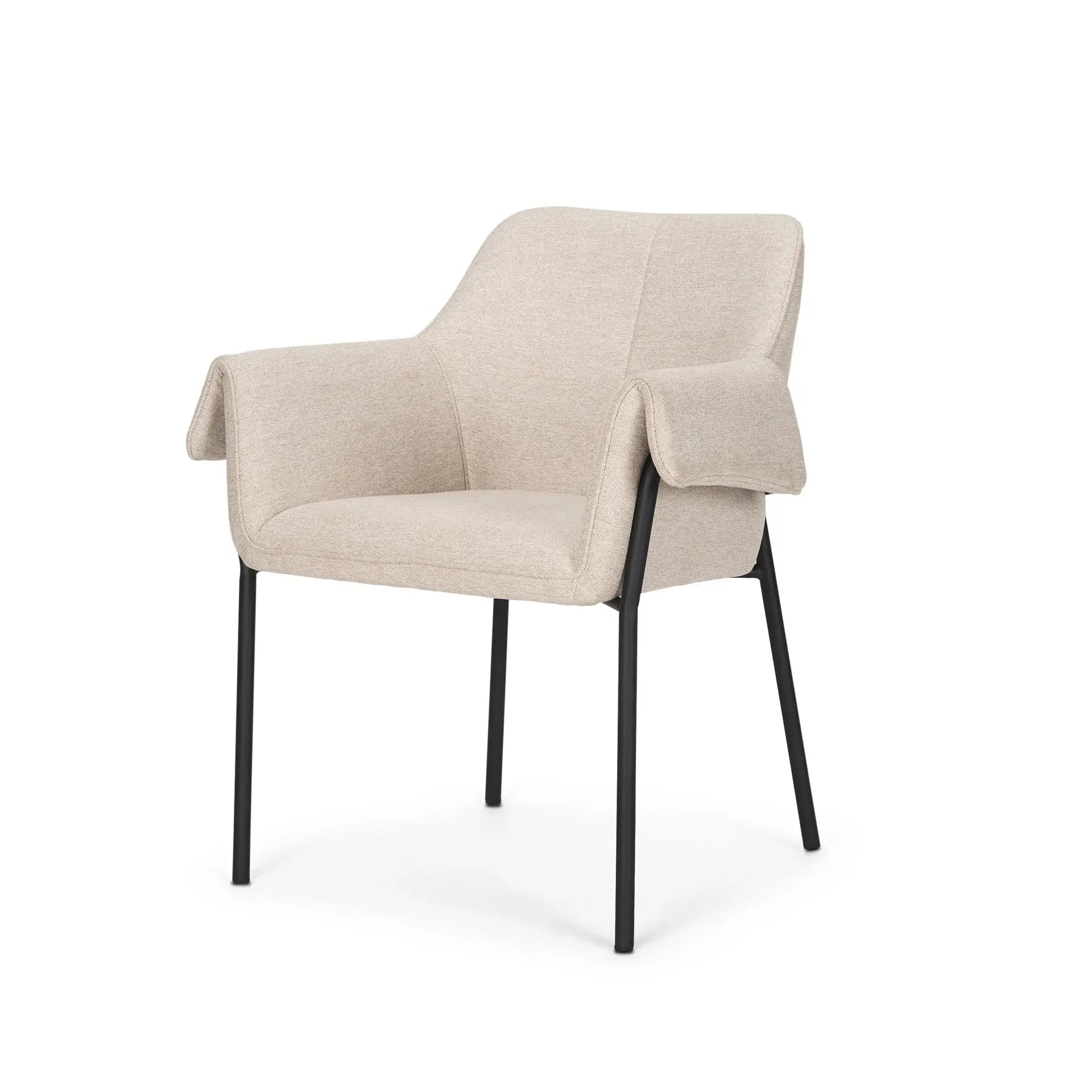Gray And Black Upholstered Fabric Dining Arm Chair - Homeroots - Flyclothing LLC
