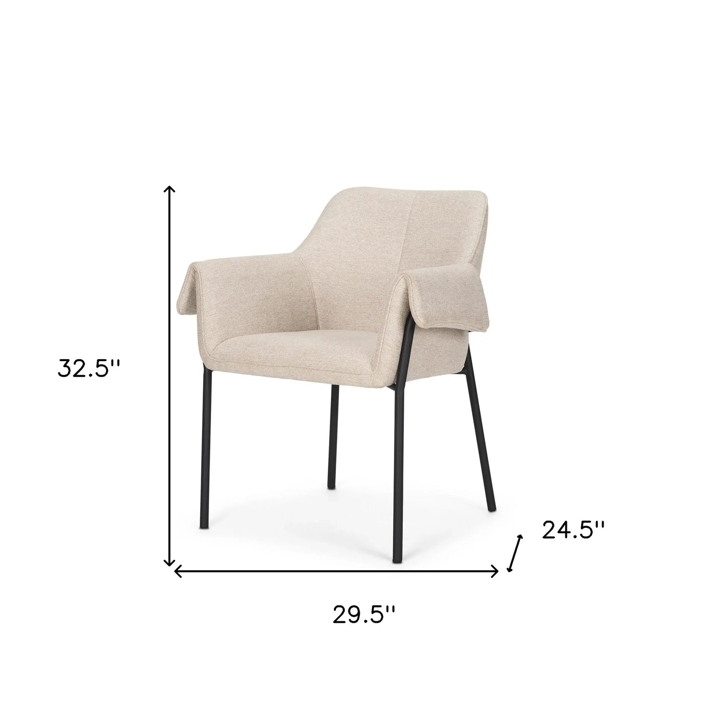 Gray And Black Upholstered Fabric Dining Arm Chair - Homeroots - Flyclothing LLC