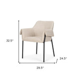 Gray And Black Upholstered Fabric Dining Arm Chair - Homeroots - Flyclothing LLC