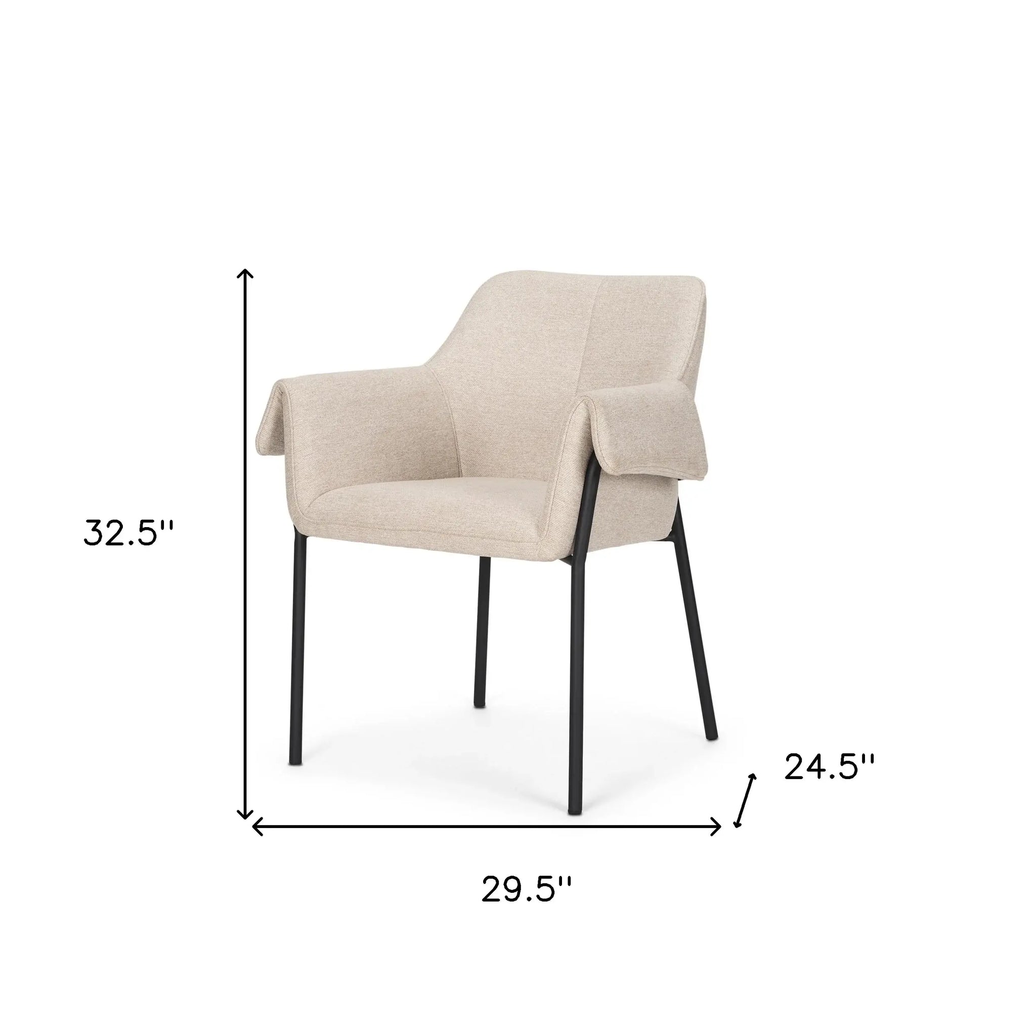 Gray And Black Upholstered Fabric Dining Arm Chair - Homeroots - Flyclothing LLC