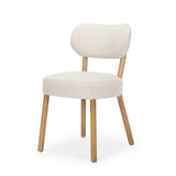Beige Upholstered Fabric Open Back Dining Side Chair - Homeroots - Flyclothing LLC