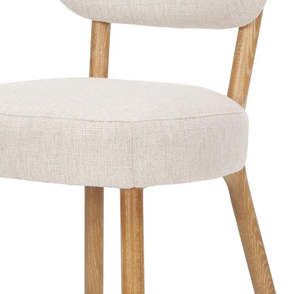 Beige Upholstered Fabric Open Back Dining Side Chair - Homeroots - Flyclothing LLC